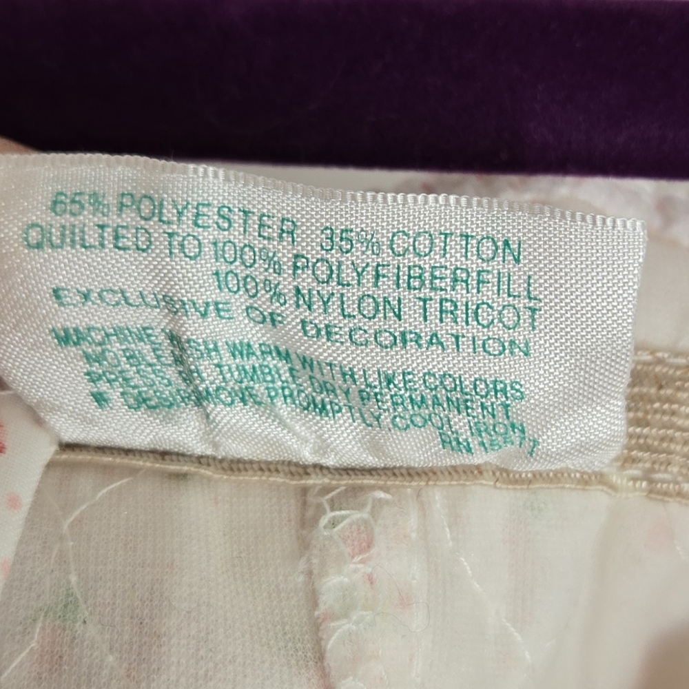VTG Tiny Tots Baby Girl 12 months Quilted overalls Pink Floral Carrot Romper 90s - Picture 12 of 17